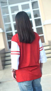 NAMINA - Kaos Merah Putih Edisi Agustusan Model Oversize Atasan Wanita Jumbo Lengan 3/4