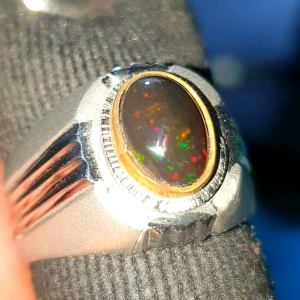 Cincin Batu Kalimaya Black Opal Banten