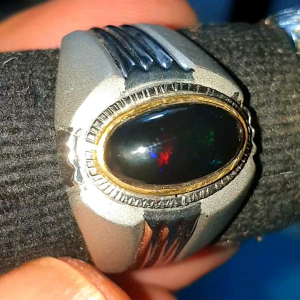 Cincin Batu Kalimaya Black Opal Banten