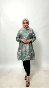 Atasan Batik Tunik Couple Kerja Setelan Batik Seragam Kerja