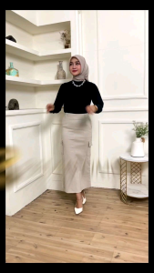 Rok Cargo Wanita Panjang Span Korean Style