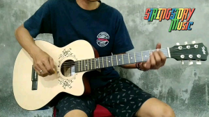 Gitar Pemula OLING SS-OP28 dengan Rosette Batik Senar String Guitar - Body Meranti Neck Mahogany