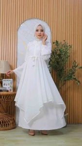 ALANNA SERIES ABAYA PUTIH GAMIS SIMPEL MEWAH ELEGANT ABAYA TURKEY GAMIS REMAJA TERBARU 2025