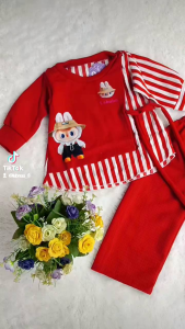 Baju Pakaian Anak Perempuan Set Yura Labubu Usia 1-10 Tahun