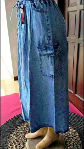 ROK KARGO WANITA DEWASA JEANS PREMIUM HIGHWAIST ADEM NYAMAN PINGGANG KARET
