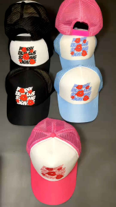 Topi baseball Jaring Trucker Red lips embroidery Hat Cap Casual Distro Fashion topi trucker for Pria Wanita