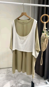 ●ECLAIRE● 043 Dress Tshirt Kaos Cotton Oversize Jumbo Bigsize Korea Kasual Casual Hiphop Chic Santai blink-blink Liburan Import zooi