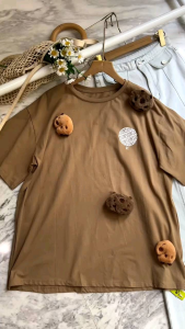 ●ECLAIRE● 043 Tshirt Oversize Jumbo Kaos Katun Lengan Pendek Shortsleeves Korea Kasual Casual Santai Liburan Lucu Unik Capybara Import boliz