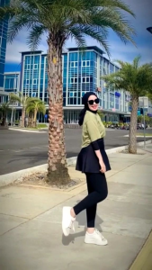 outfit olahraga kekinian // leging rok senam // pakaian olahraga terbaru // rok leging menyatu