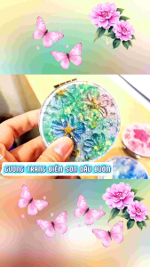 Gương Trang Điểm Mini Gấp Gọn cầm tay gương gấp gọn  2 Mặt Kim Tuyến Lấp Lánh – Nhỏ Gọn Tiện Lợi Siêu Xinh