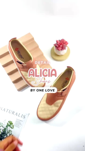 Sepatu wanita wedges ONE LOVE model Velcro samping upper bordir ringan dan bergaransi