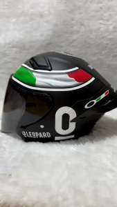 Helm Half Face Mla Cosmo Motif Leopard Sni Pria Wanita Dewasa Busa Tebal Murah Keren Paket Ganteng Free Spoiler