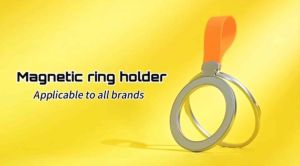 ATB CHR005 Magnetic Ring Bracket With Silicone Lanyard Rotatable & Foldable Super Strong Magsafe Ring For Phone