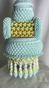 พานธูปเทียนแพ ขนาด 8 นิ้ว ดอกข่า สีล้วน สวยมากๆ เลือกสีได้จ้าทักแชทเลย