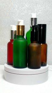 Frosted Glass Bottles with Fancy Gel Pump Bottles/Serum Bottles