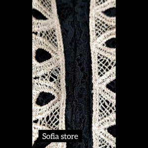 Atasan Kebaya Brokat Renda Lengan Panjang Amelia Warna Hitam