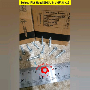 (1 Box) Sekrup Roofing SDS FH 8x25 / Skrup Flat Head 2.5CM