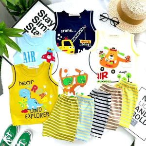 Bộ ba lỗ thun lạnh Minky Mom cho bé trai 8-28 kg BL-IN83