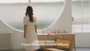 Goose Hours เครื่องกระจายความชื้นในอากาศ เครื่องพ่นไอน้ำ Cloud Humidifier 270ml Essential Oil Aroma Diffuser พร้อมไฟกลางคืน ตั้งโต๊ะ สายชาร์จ USB ความจุสูง LED Night Light