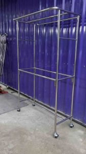 ราวคอนโด ขนาดเล็กกะทัดรัด 1 ม. แถม‼️ล้อล๊อค 1 ชุด