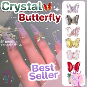 พร้อมส่งจากไทย อะไหล่ตกแต่ง สุดว้าว ผีเสื้อ ตกแต่งเล็บ ผีเสื้อติดเล็บ อะไหล่ติดเล็บ BU