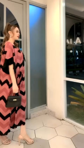 [BISA COD] DRESS JUMBO VIRAL TERBARU BAHAN RAYON PREMIUM MOTIF ZIGZAG