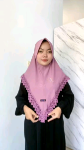 Hijab Instan Renda Mewah Matt Jersey/Jilbab Harian Bergo Alexa by Laila