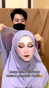 Slayer pengantin/veil pengantin/hijab pengantin/slendang pengantin/slayer termurah