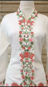 Set Kebaya Encim Bordir Warna Motif Ondel Lengan Panjang