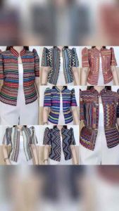 MALCAH Mandarin Collar puff sleeve mall quality sew
