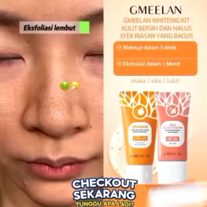 GMEELAN 1 Minute Orange Exfoliating Gel 50g + Whitening Day Cream 30g + 24k Gold Body Whitening Soap 100g