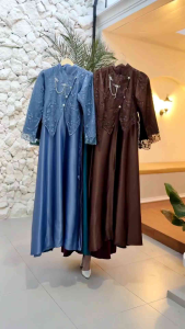 Gamis Sahara Dress Muslim Wanita Gamis Brukat Tille Gamis Lebaran Terbaru Gamis Kondangan