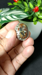 cincin batu Garut motif kembang real picture