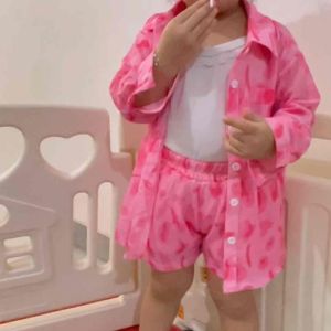 SETELAN KEMEJA ANAK PEREMPUAN IMPORT OUTER CELANA JISOO PINK