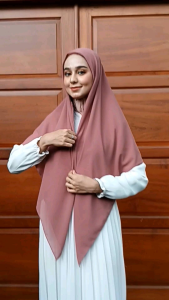 Hijab Segitiga Instan Zipper Resleting Bahan Ceruty Babydoll Premium/Segi Empat Zipper resleting/Hijab Segi Empat  Zipper Resleting/Khimar Zipper Resleting Dua Layer - Lazada