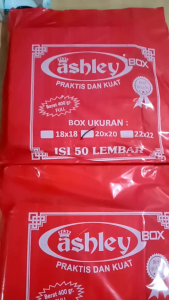 Dus Kotak Nasi Box Ashley Polos Tebal 18x18 20x20 50pcs Catering