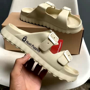 sandal sliders hush puppies sandal  pria double strap slip on kekinian