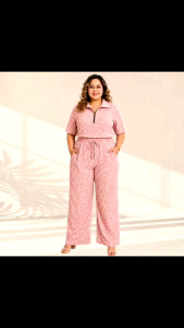Plus Size Ella Coords Pants Terno for Women | Working Zip Front Collar Top | Stretch Cotton Terno Outfit | Large to 4XL | Mommy Kikay’s Collection