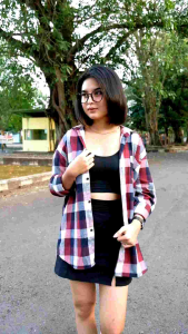 Kemeja Flannel Wanita Lengan Panjang & Kemeja Kotak Kotak Wanita Premium
