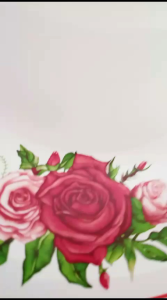 Piring Keramik Motif Bunga Merah Sunbird Paket Isi 6pcs