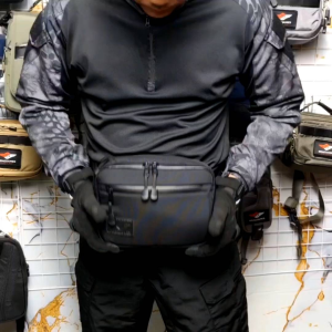 (TRICKER) Tactical Belt Bag for Men with Quick Release - Black - Multiple Compartments - Adjustable Strap - Durable Material - Outdoor Use
