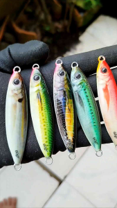 metal jig full giid motif ikan asli 3D 30-150 gram