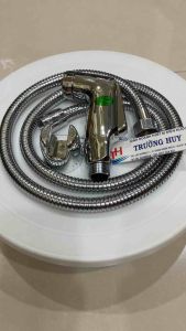 Bộ vòi xịt nước vệ sinh dây inox và tay xịt nhựa xi bóng kháng khuẩn - Bảo hành 6 tháng