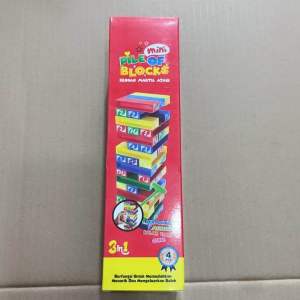 Uno stacko pile of block mini edukasi permainan keluarga