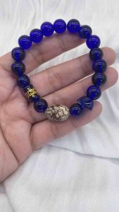 Color of the Year 2027 Blue Agate with Buto ng Sinukuan/Money Bar/Mantra Lucky Charm Bracelet