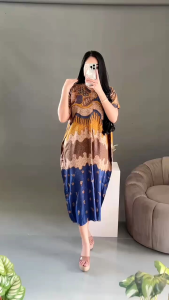 Daster Lowo Dara Rayon Premium Motif Batik Big Size Busui / Dress Lowo Jumbo Daster Santai Keseharian Bahan Rayon Premium Kain Tebal Adem Halus Bernafas Menyerap Keringat Busui Bumil