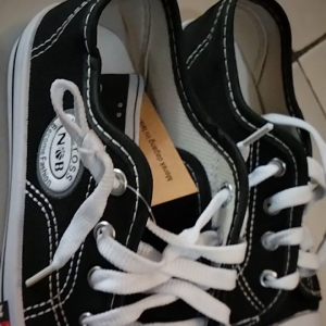 sepatu anak sekolah nb tali sol kuning