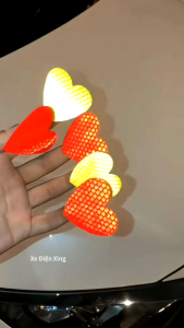 bộ 10 miếng dán trái tim trang trí phản quang cảnh báo ban đêm cho oto xe máy xe đạp phụ kiện phụ tùng xe