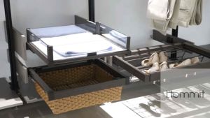 Aluminum Clothes Pants Trousers Rack With Soft Closing Slide Wardrobe