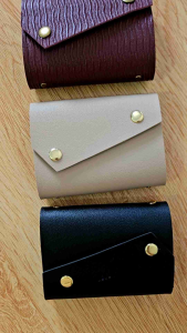 Personalized Faux Leather Card Holder with Hot-Stamped Name - 20 Card Slots